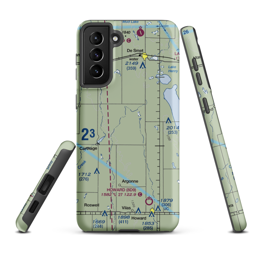 Lee Airport (SD83) VFR Sectional Samsung Phone Case Samsung Galaxy S21 FE model shown