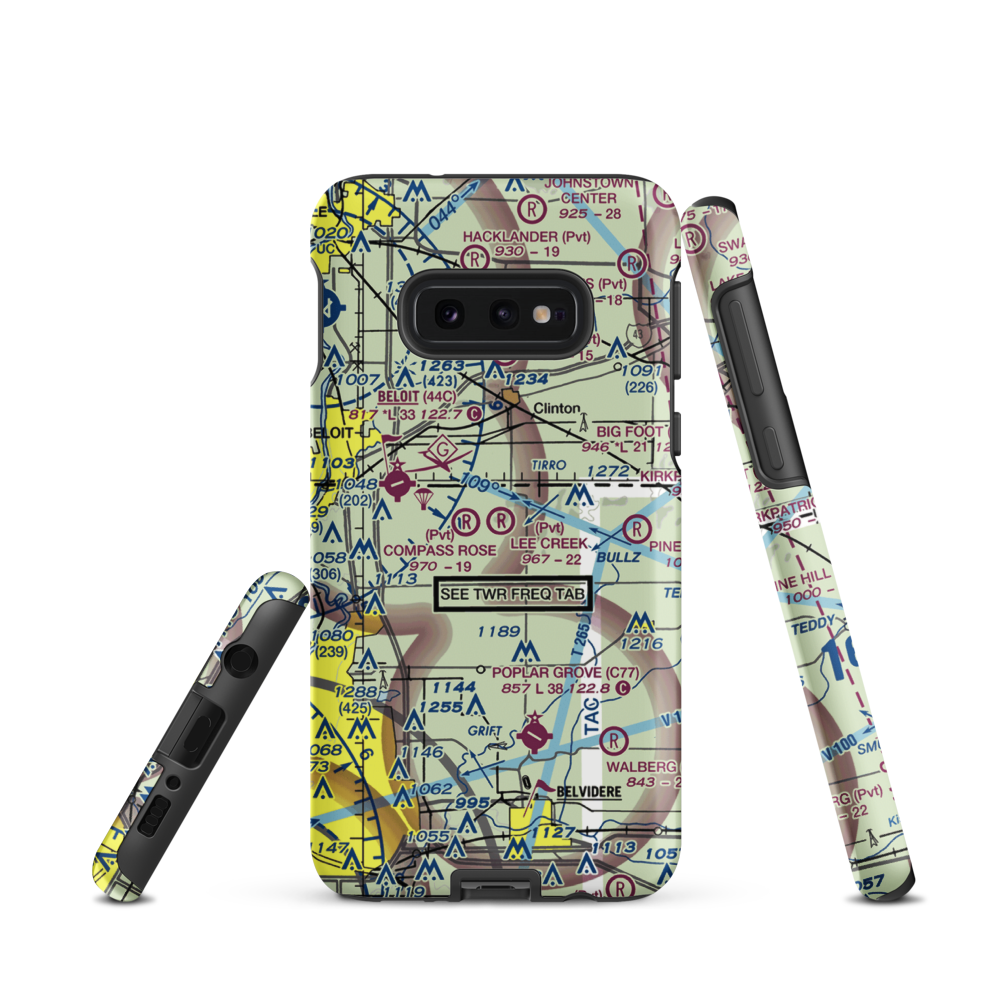 Lee Creek Airport (56IL) VFR Sectional Samsung Phone Case Samsung Galaxy S10e model shown