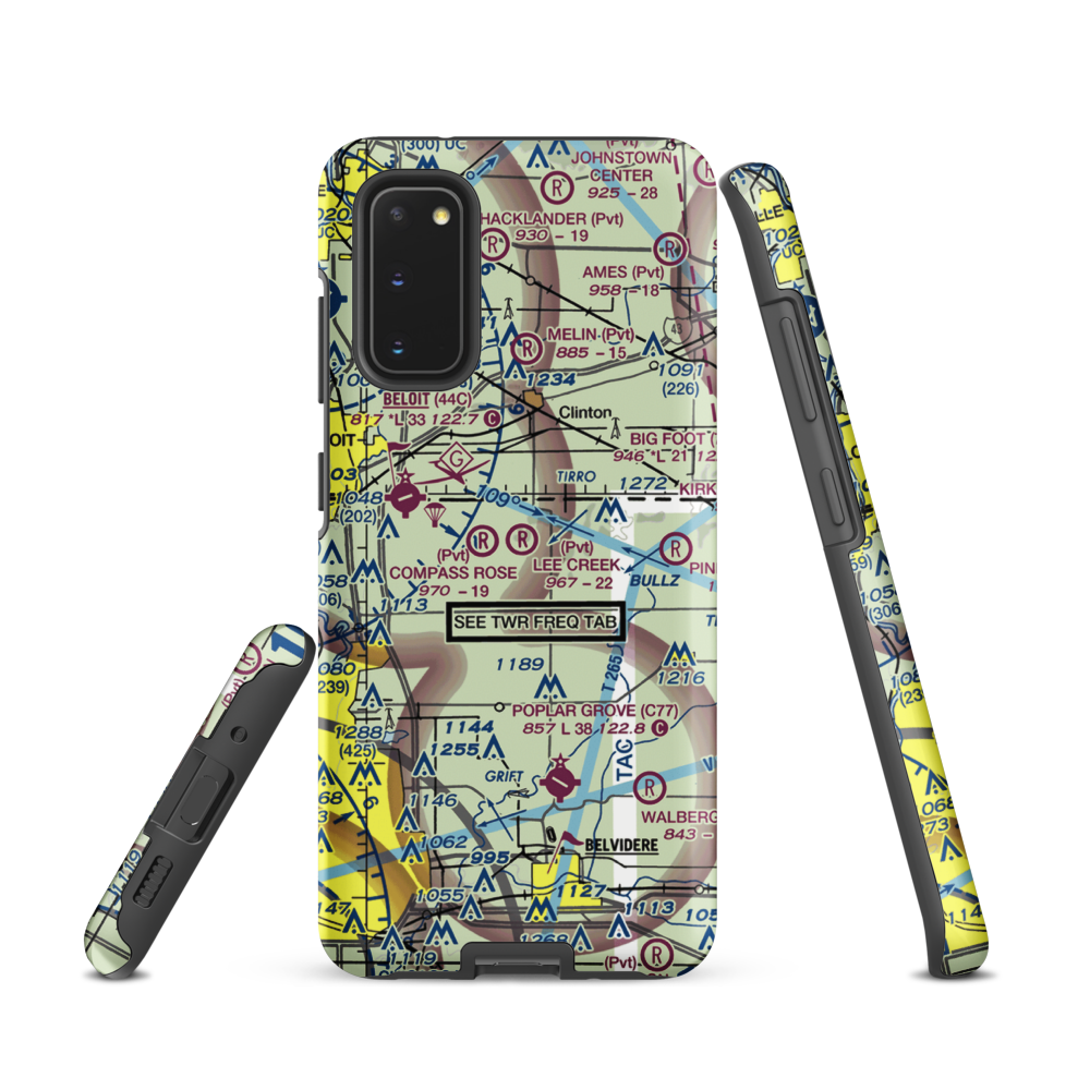 Lee Creek Airport (56IL) VFR Sectional Samsung Phone Case Samsung Galaxy S20 model shown