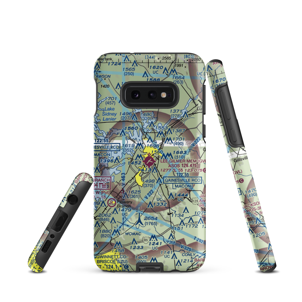 Lee Gilmer Memorial Airport (GVL) VFR Sectional Samsung Phone Case Samsung Galaxy S10e model shown