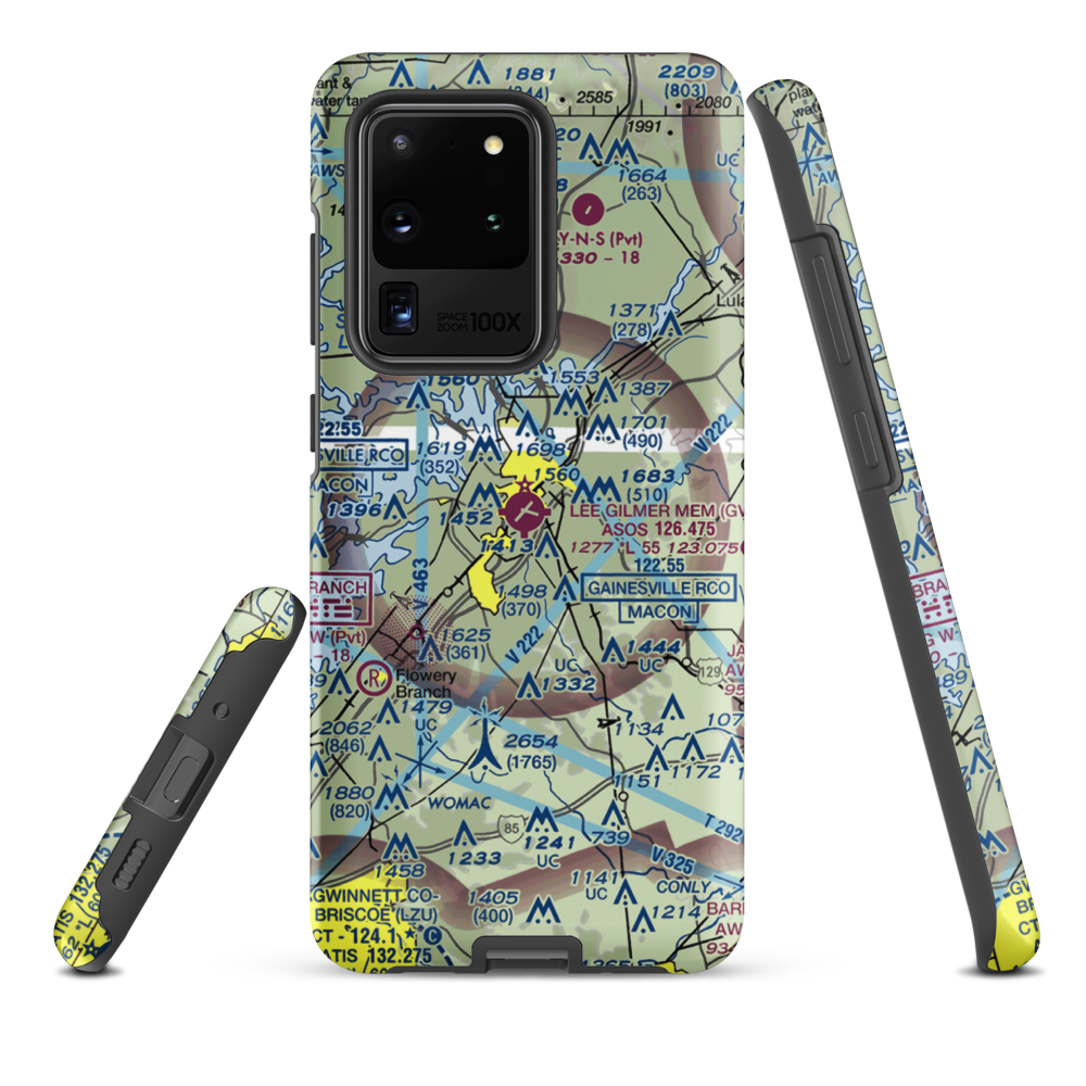 Lee Gilmer Memorial Airport (GVL) VFR Sectional Samsung Phone Case Samsung Galaxy S20 Ultra model shown