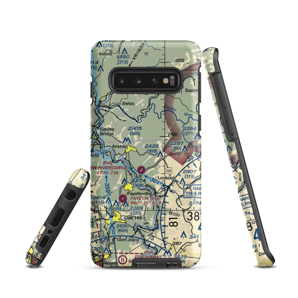 Lee Massey Airport (WV01) VFR Sectional Samsung Phone Case Samsung Galaxy S10 model shown