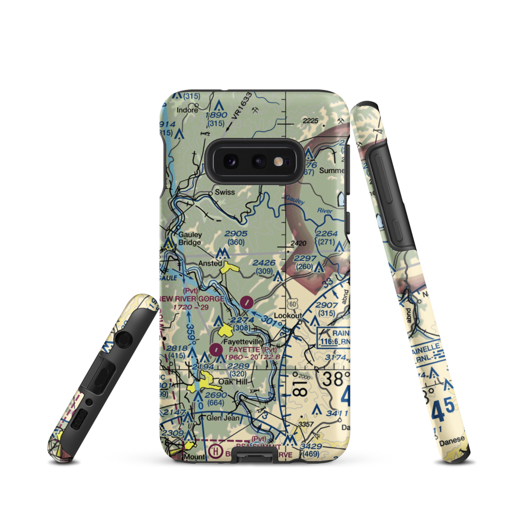 Lee Massey Airport (WV01) VFR Sectional Samsung Phone Case Samsung Galaxy S10 Plus model shown