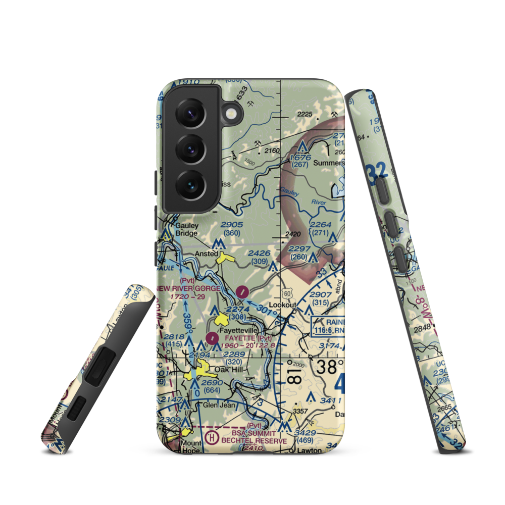 Lee Massey Airport (WV01) VFR Sectional Samsung Phone Case Samsung Galaxy S22 model shown