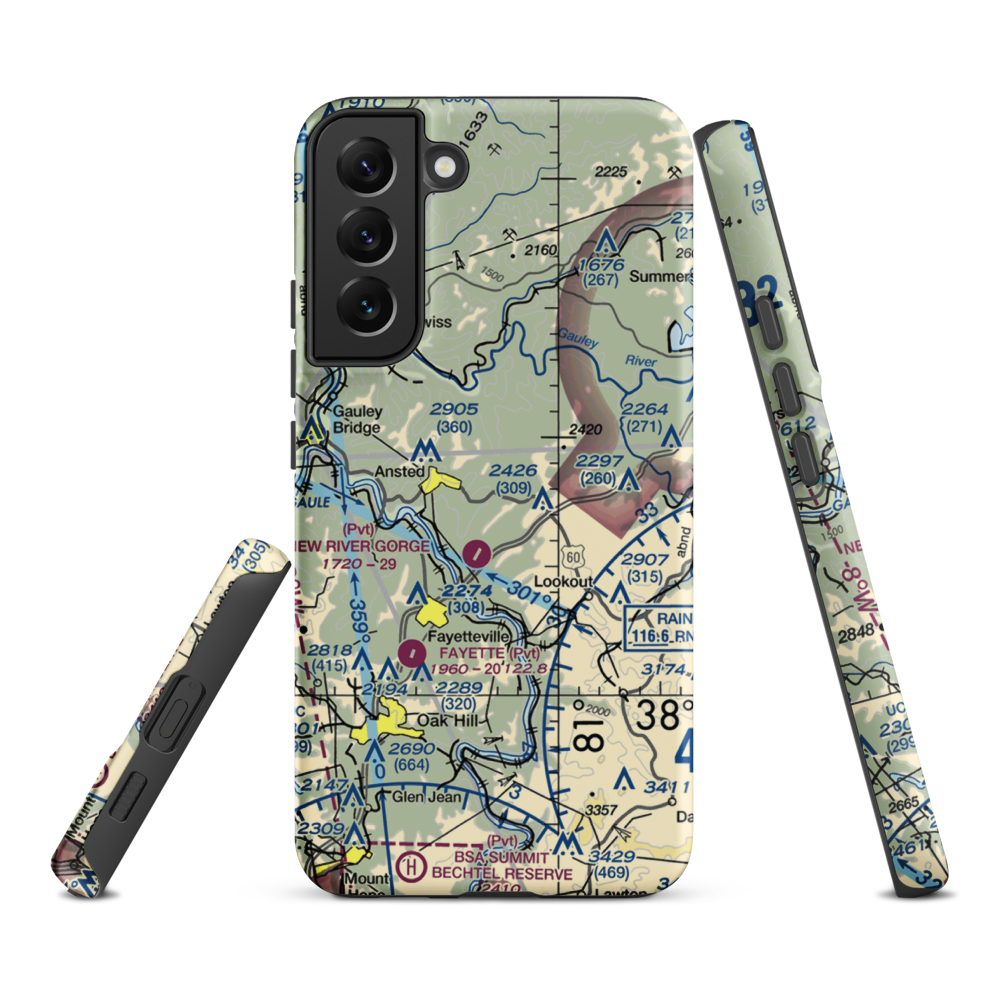 Lee Massey Airport (WV01) VFR Sectional Samsung Phone Case Samsung Galaxy S22 Plus model shown