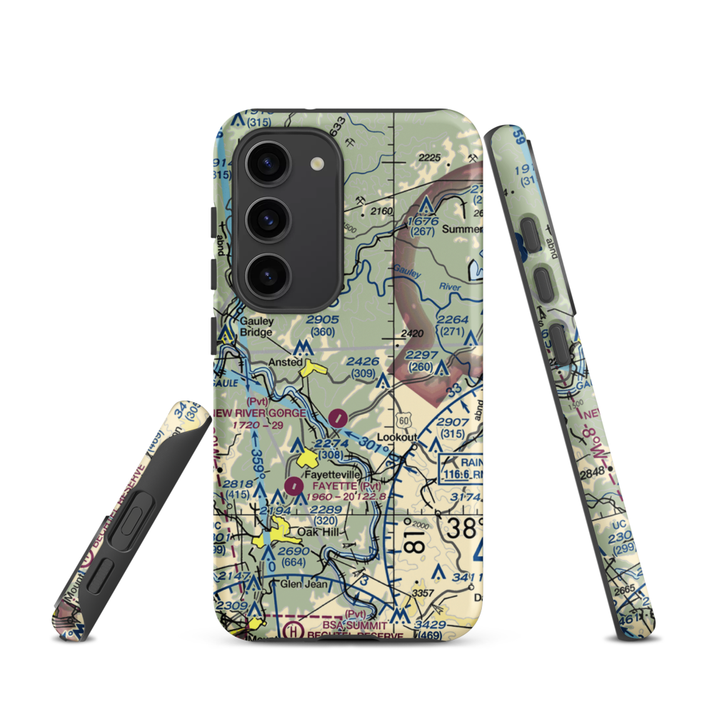 Lee Massey Airport (WV01) VFR Sectional Samsung Phone Case Samsung Galaxy S23 model shown