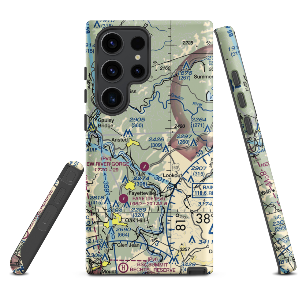 Lee Massey Airport (WV01) VFR Sectional Samsung Phone Case Samsung Galaxy S23 Ultra model shown