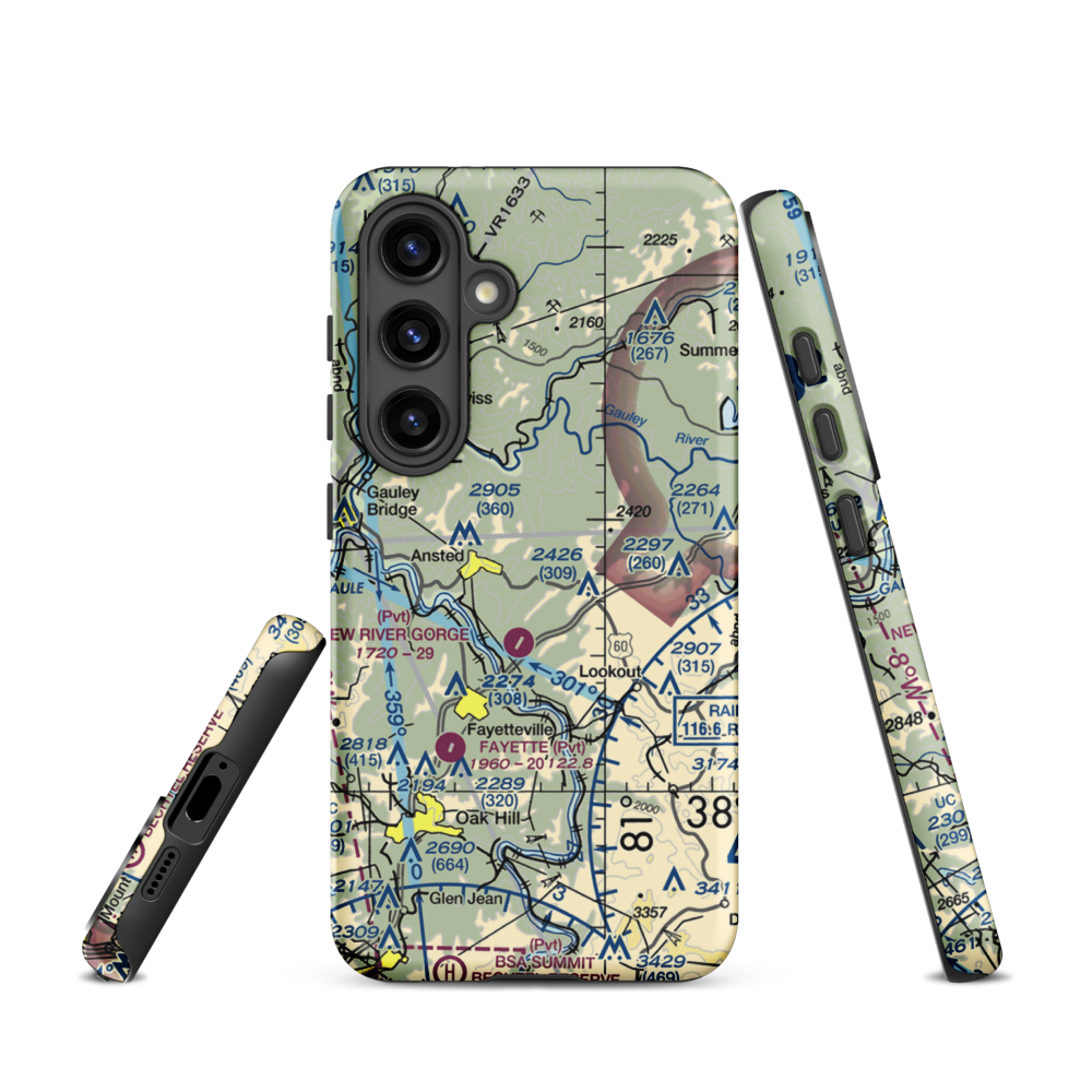 Lee Massey Airport (WV01) VFR Sectional Samsung Phone Case Samsung Galaxy S24 model shown