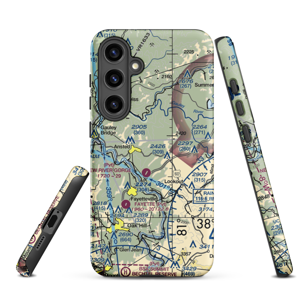 Lee Massey Airport (WV01) VFR Sectional Samsung Phone Case Samsung Galaxy S24 Plus model shown