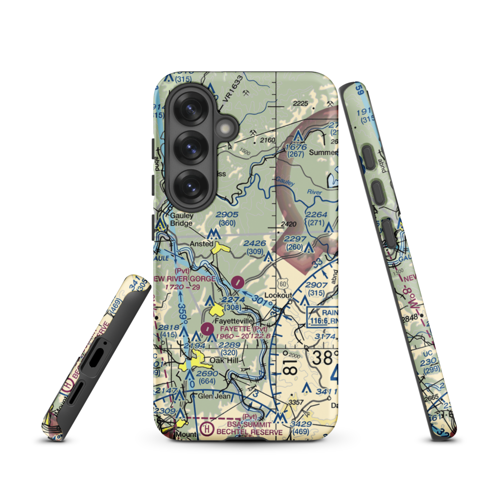 Lee Massey Airport (WV01) VFR Sectional Samsung Phone Case Samsung Galaxy S25 model shown