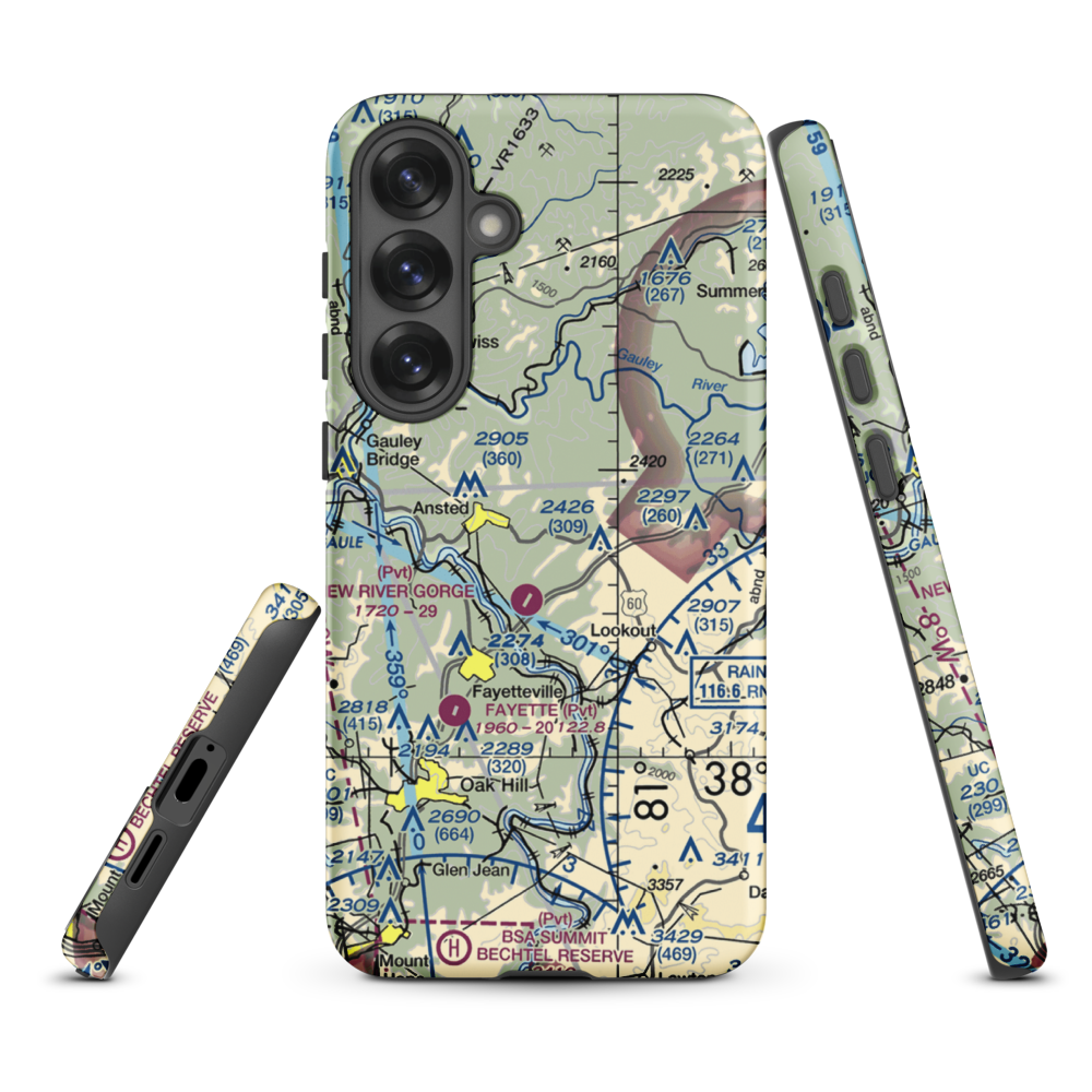 Lee Massey Airport (WV01) VFR Sectional Samsung Phone Case Samsung Galaxy S25 Plus model shown