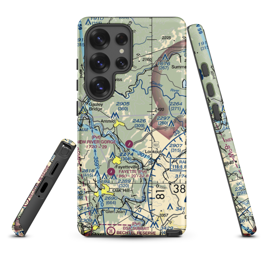 Lee Massey Airport (WV01) VFR Sectional Samsung Phone Case Samsung Galaxy S25 Ultra model shown