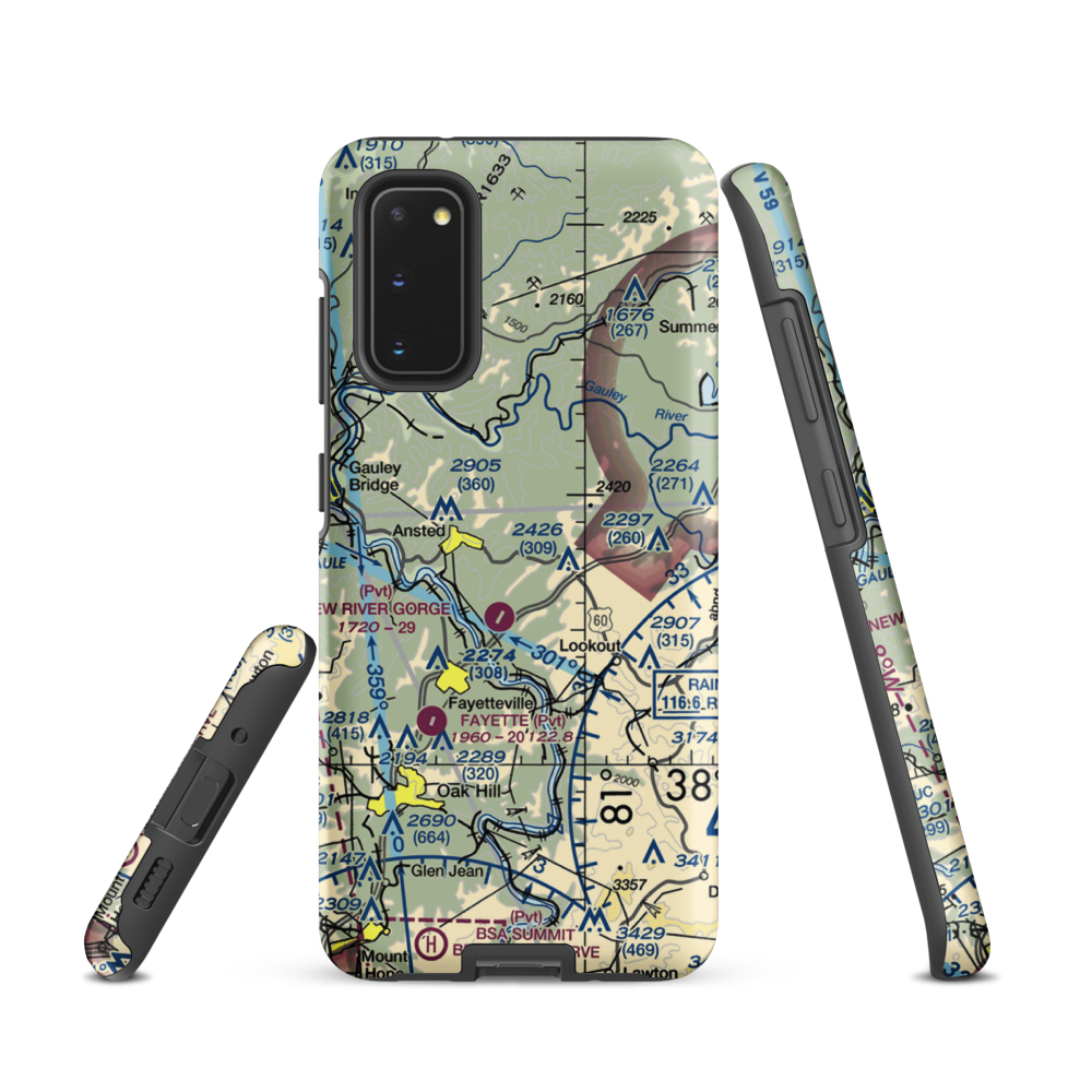Lee Massey Airport (WV01) VFR Sectional Samsung Phone Case Samsung Galaxy S20 model shown