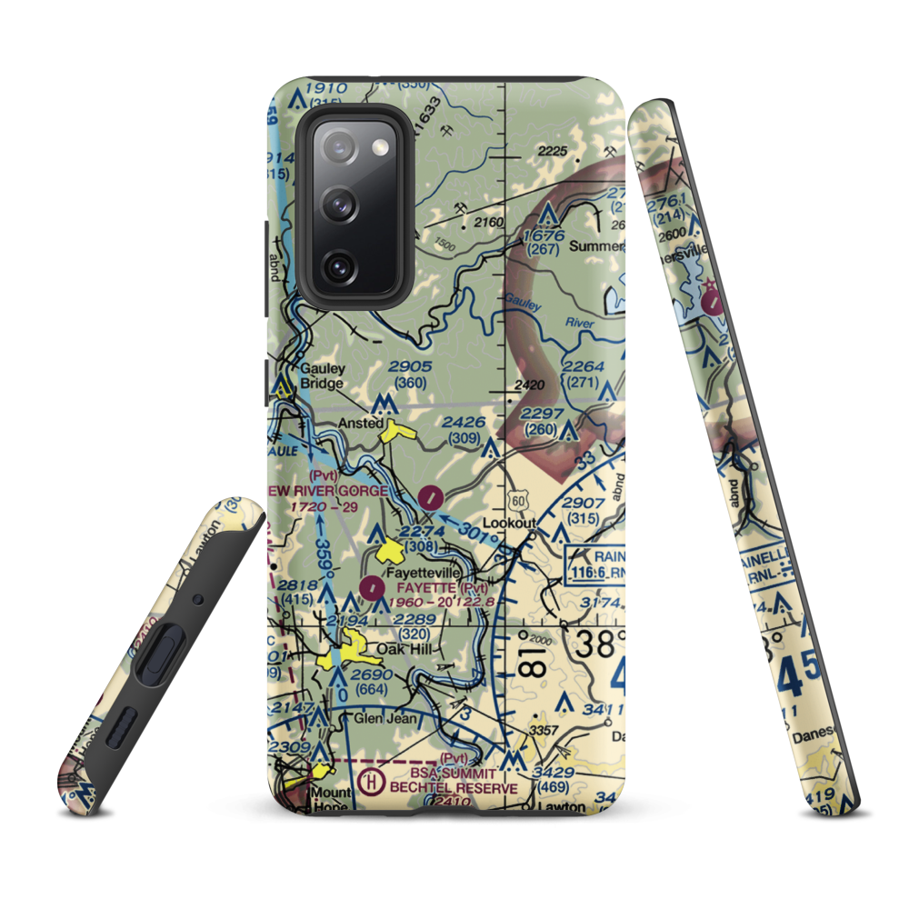 Lee Massey Airport (WV01) VFR Sectional Samsung Phone Case Samsung Galaxy S20 FE model shown