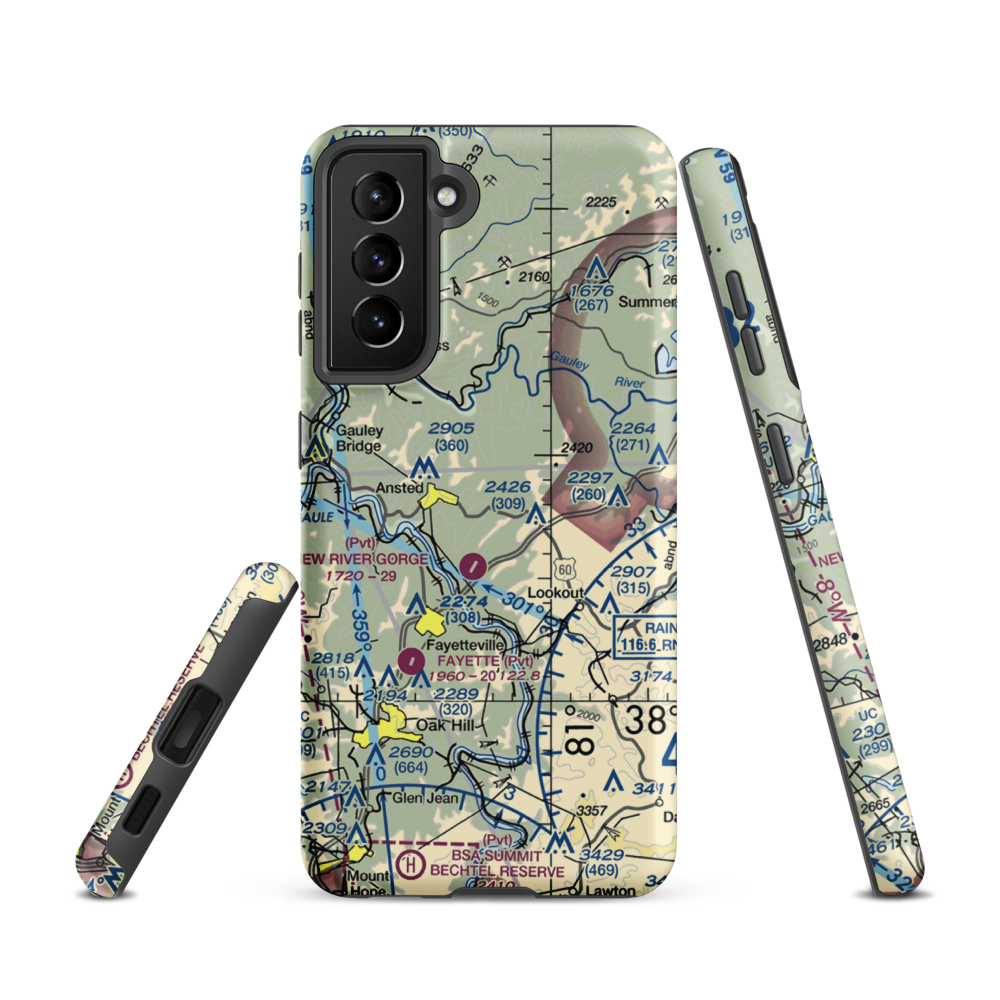 Lee Massey Airport (WV01) VFR Sectional Samsung Phone Case Samsung Galaxy S21 model shown