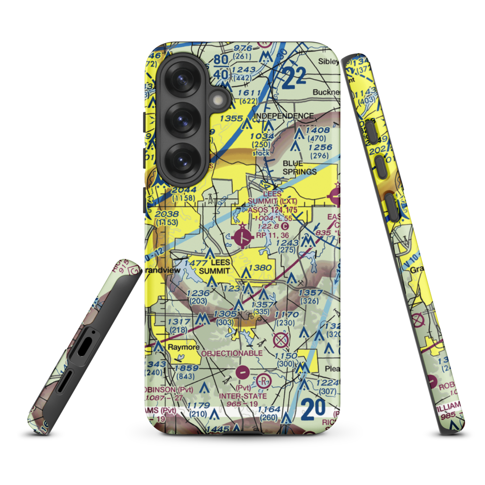 Lee's Summit Municipal Airport (LXT) VFR Sectional Samsung Phone Case Samsung Galaxy S25 Plus model shown