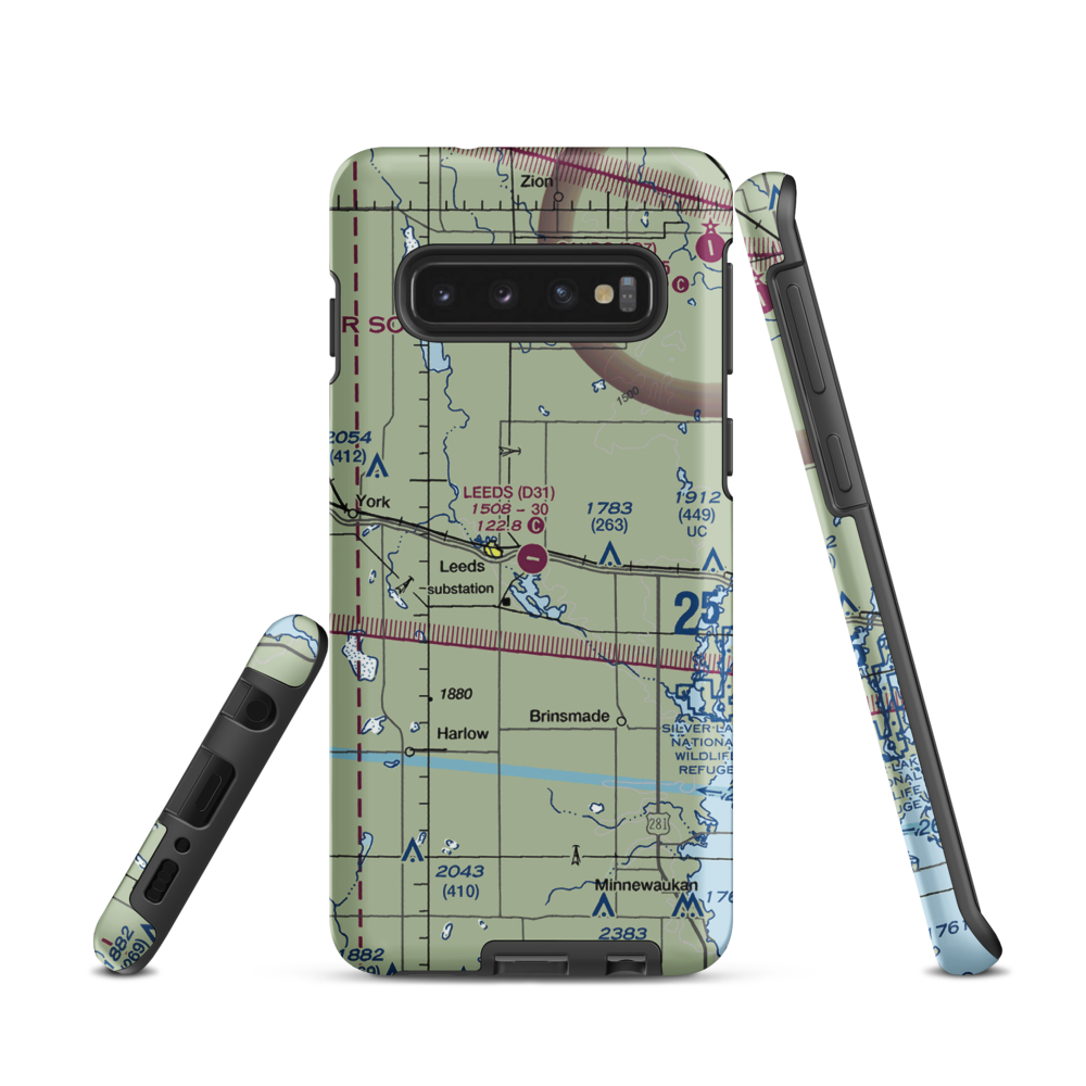Leeds Municipal Airport (D31) VFR Sectional Samsung Phone Case Samsung Galaxy S10 model shown