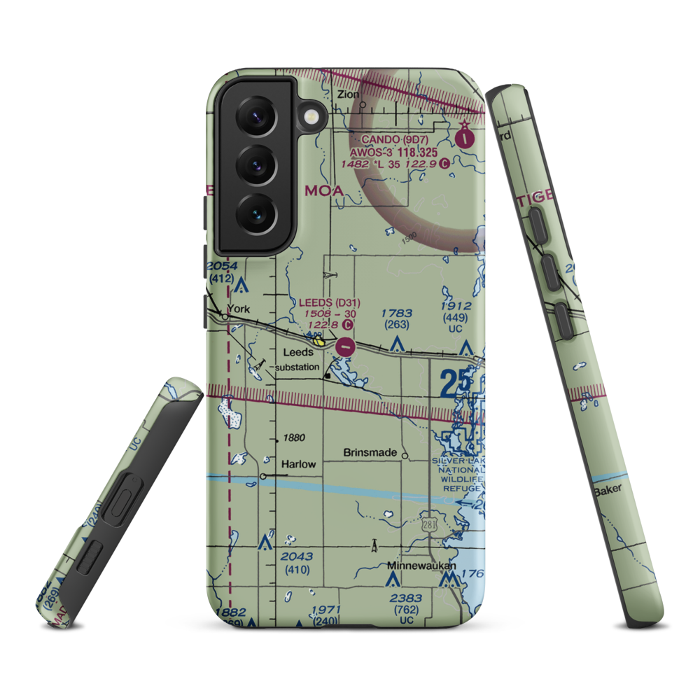 Leeds Municipal Airport (D31) VFR Sectional Samsung Phone Case Samsung Galaxy S22 Plus model shown