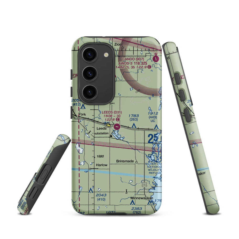 Leeds Municipal Airport (D31) VFR Sectional Samsung Phone Case Samsung Galaxy S23 model shown