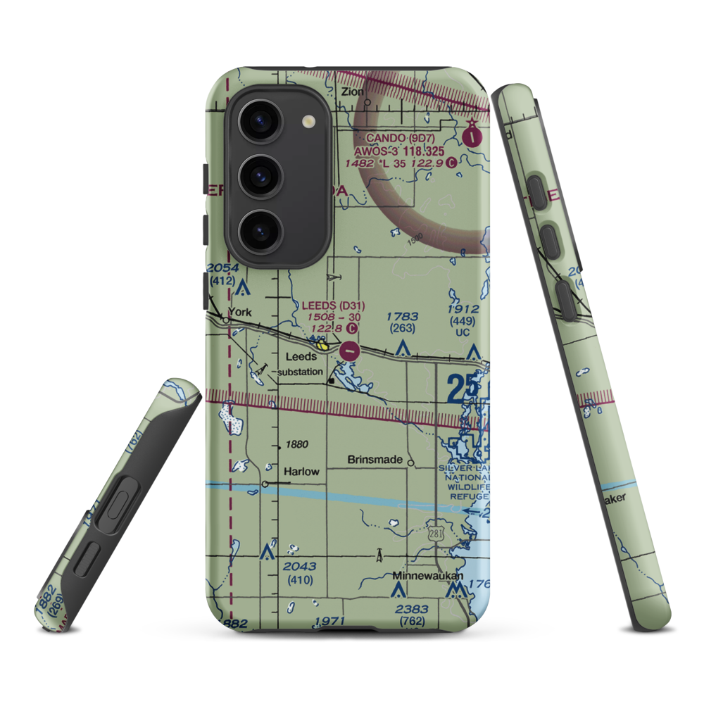 Leeds Municipal Airport (D31) VFR Sectional Samsung Phone Case Samsung Galaxy S23 Plus model shown