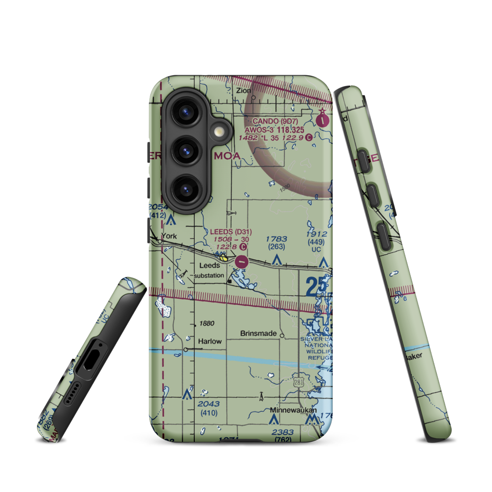 Leeds Municipal Airport (D31) VFR Sectional Samsung Phone Case Samsung Galaxy S24 model shown