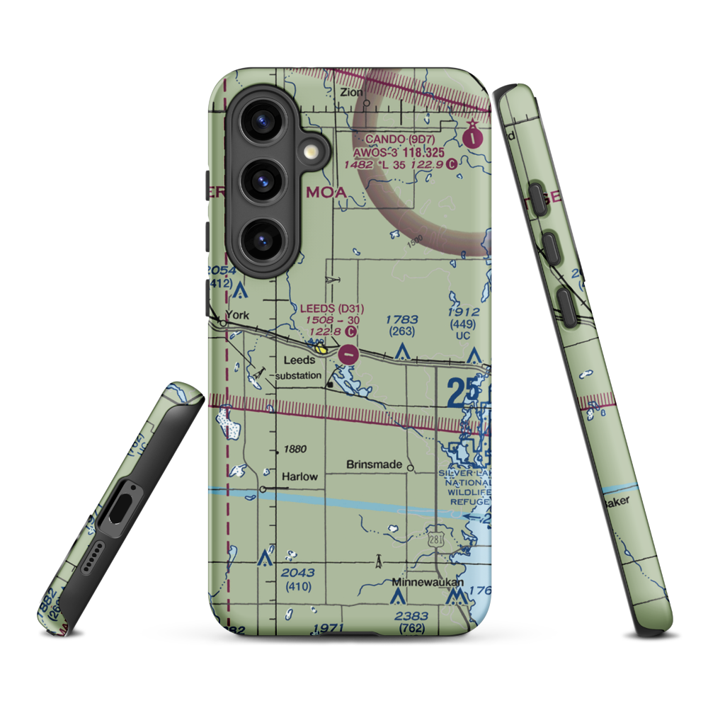 Leeds Municipal Airport (D31) VFR Sectional Samsung Phone Case Samsung Galaxy S24 Plus model shown