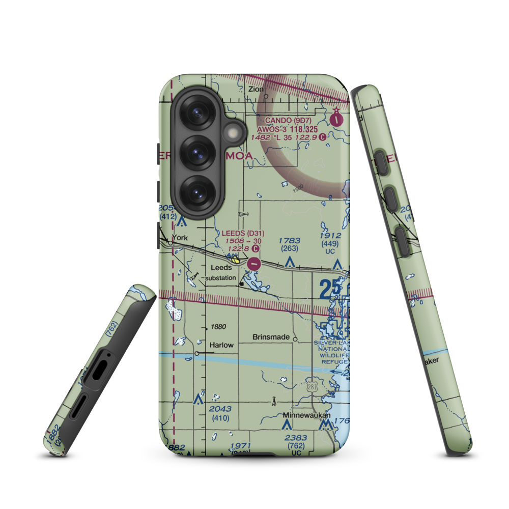 Leeds Municipal Airport (D31) VFR Sectional Samsung Phone Case Samsung Galaxy S25 model shown