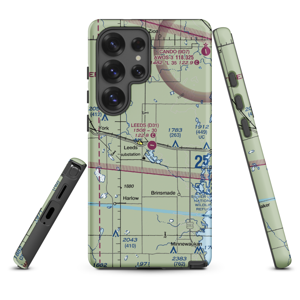 Leeds Municipal Airport (D31) VFR Sectional Samsung Phone Case Samsung Galaxy S25 Ultra model shown