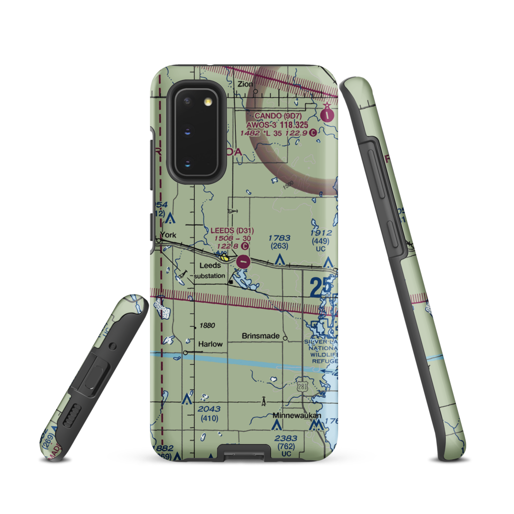 Leeds Municipal Airport (D31) VFR Sectional Samsung Phone Case Samsung Galaxy S20 model shown