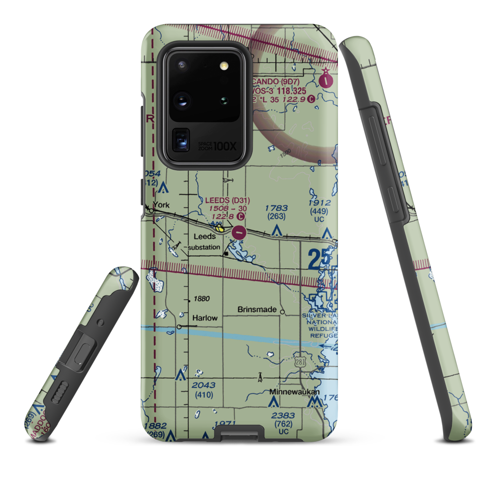Leeds Municipal Airport (D31) VFR Sectional Samsung Phone Case Samsung Galaxy S20 Ultra model shown
