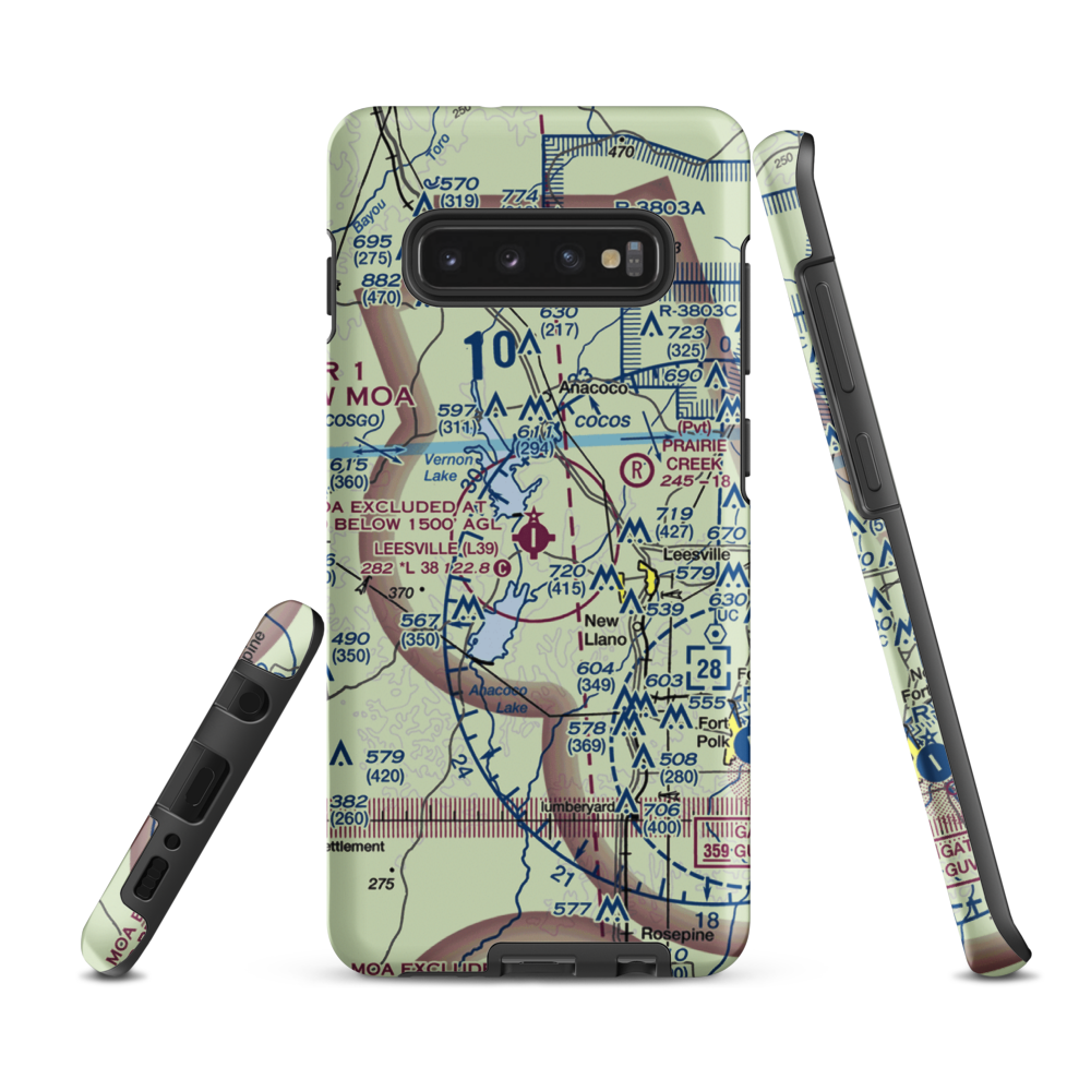 Leesville Airport (L39) VFR Sectional Samsung Phone Case Samsung Galaxy S10 Plus model shown