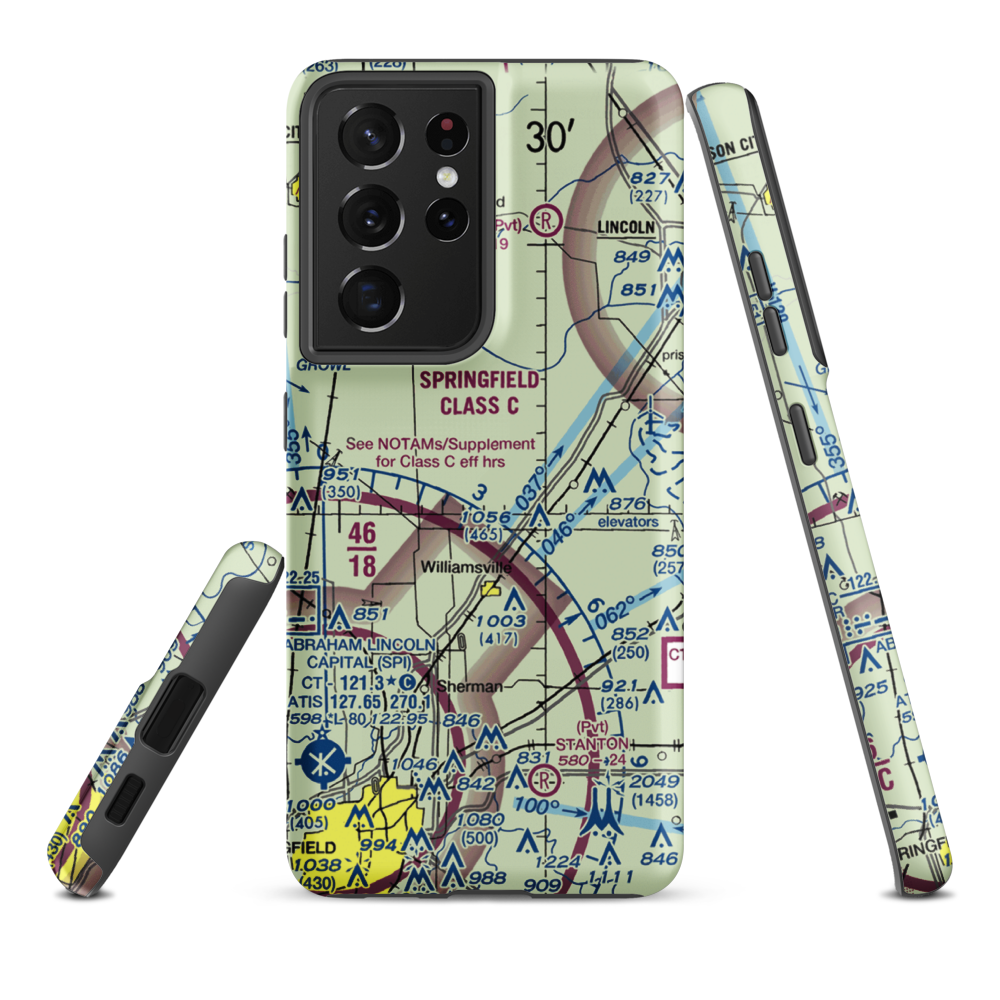 Leigh Farm Airport (4IS8) VFR Sectional Samsung Phone Case Samsung Galaxy S21 Ultra model shown