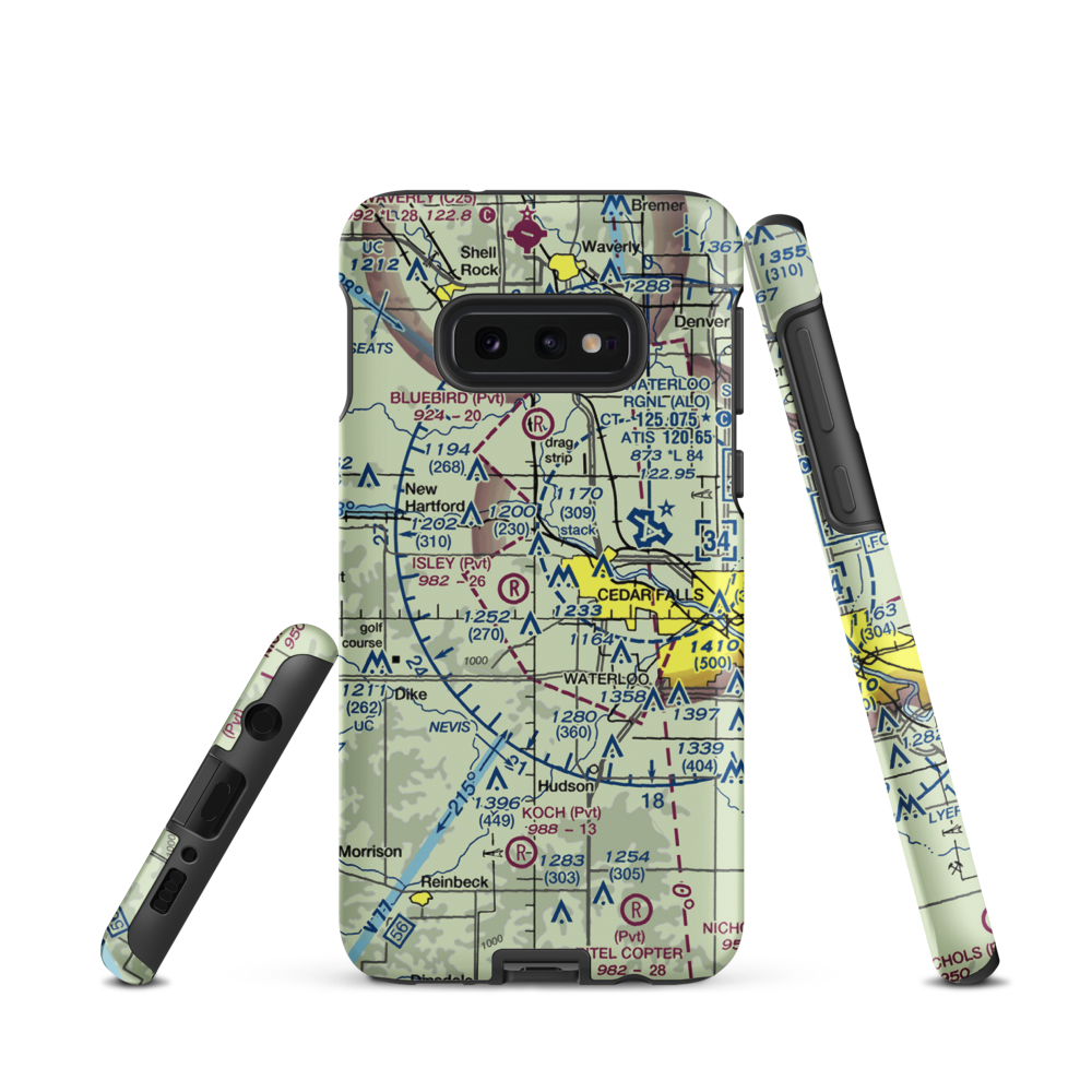 Lemons Airport (IA03) VFR Sectional Samsung Phone Case Samsung Galaxy S10 Plus model shown
