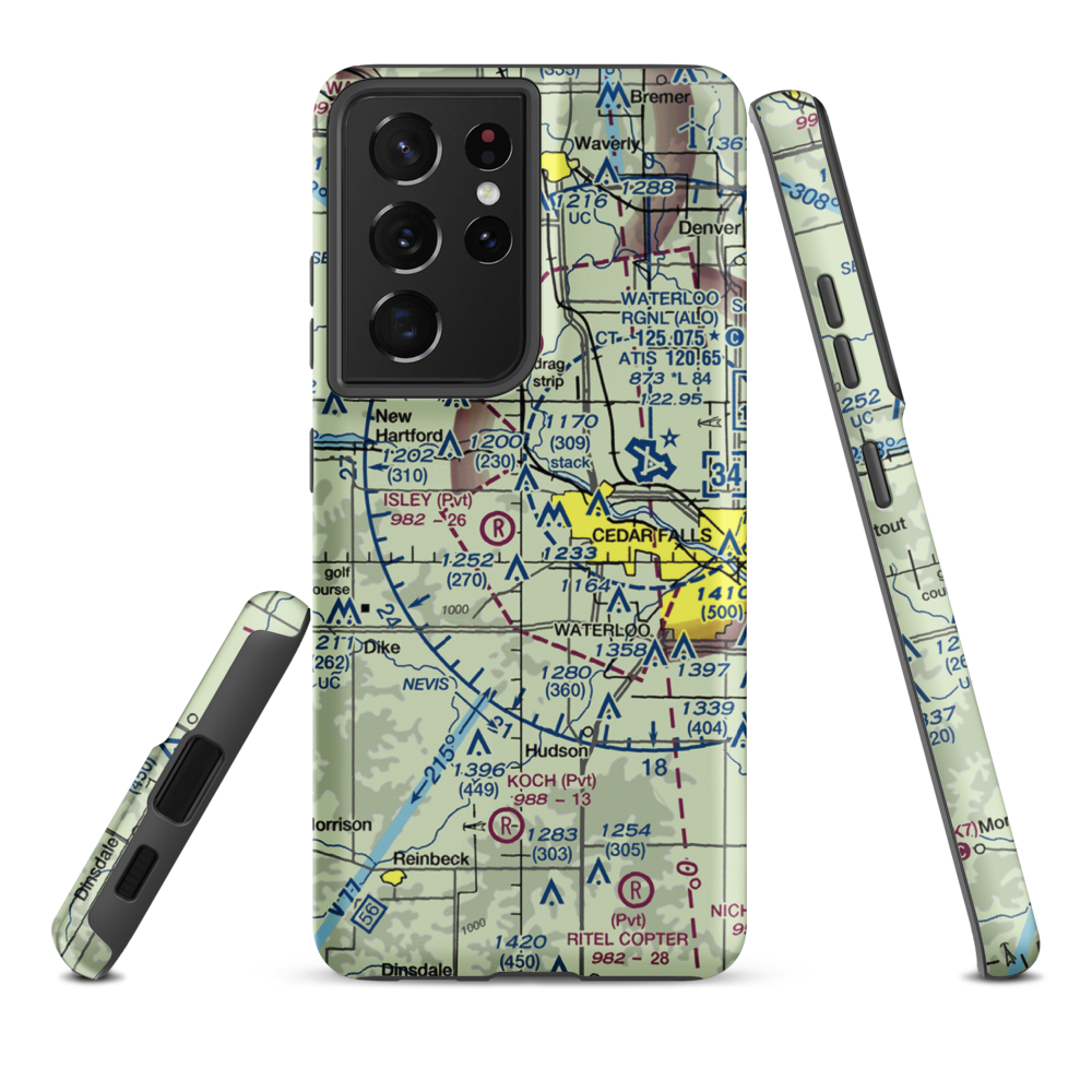 Lemons Airport (IA03) VFR Sectional Samsung Phone Case Samsung Galaxy S21 Ultra model shown