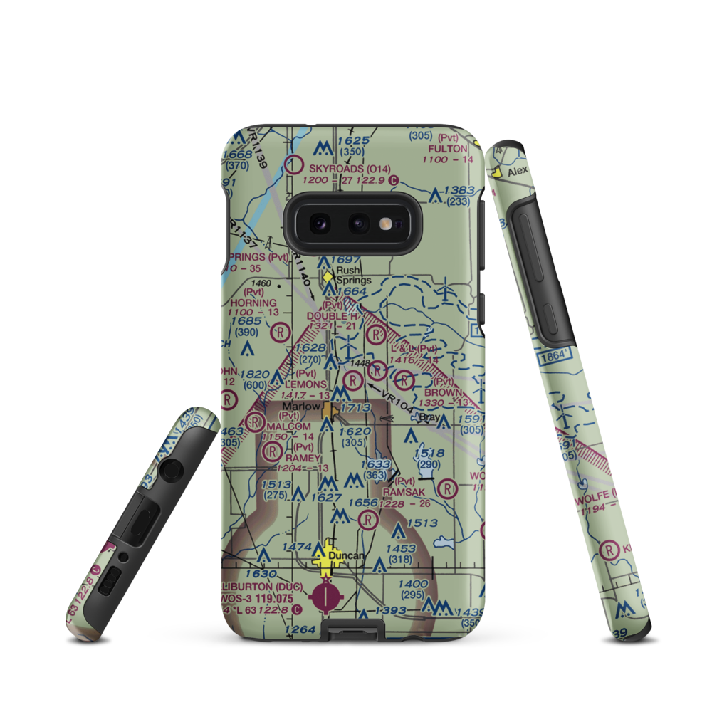 Lemons Airstrip (61OK) VFR Sectional Samsung Phone Case Samsung Galaxy S10e model shown