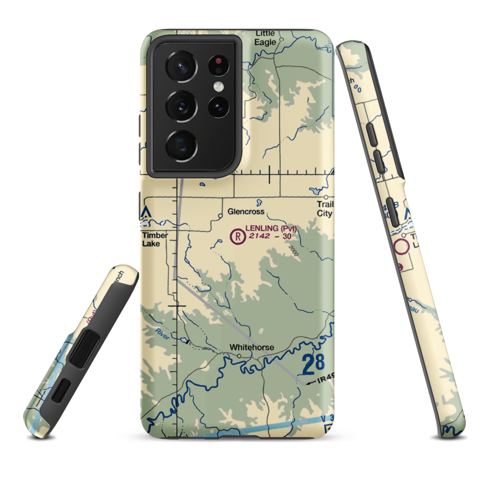 Lenling Airport (0SD0) VFR Sectional Samsung Phone Case Samsung Galaxy S21 Ultra model shown