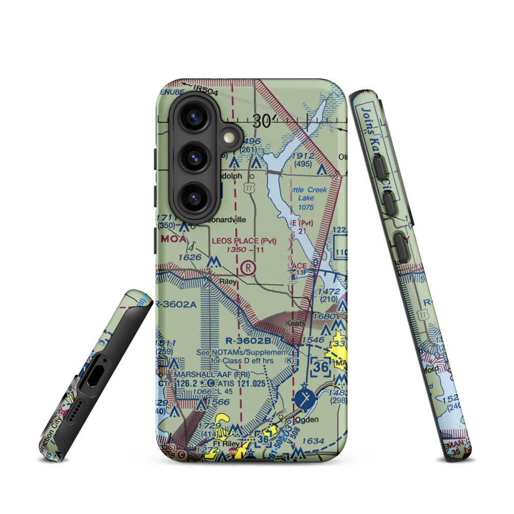 Leo's Place STOLport (1KS3) VFR Sectional Samsung Phone Case Samsung Galaxy S24 model shown