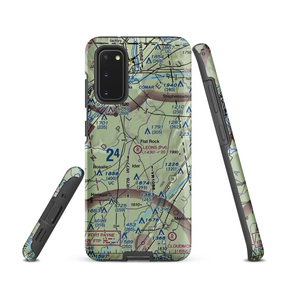 Leon's Landing Airport (4AL7) VFR Sectional Samsung Phone Case Samsung Galaxy S20 model shown