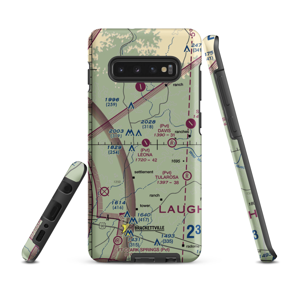 Leona Ranch Airport (75TX) VFR Sectional Samsung Phone Case Samsung Galaxy S10 Plus model shown