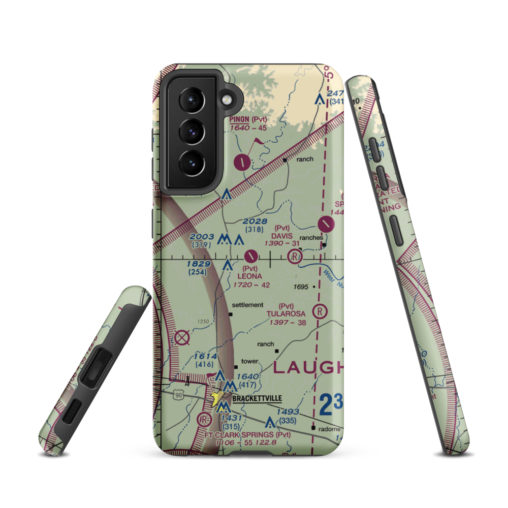 Leona Ranch Airport (75TX) VFR Sectional Samsung Phone Case Samsung Galaxy S21 model shown