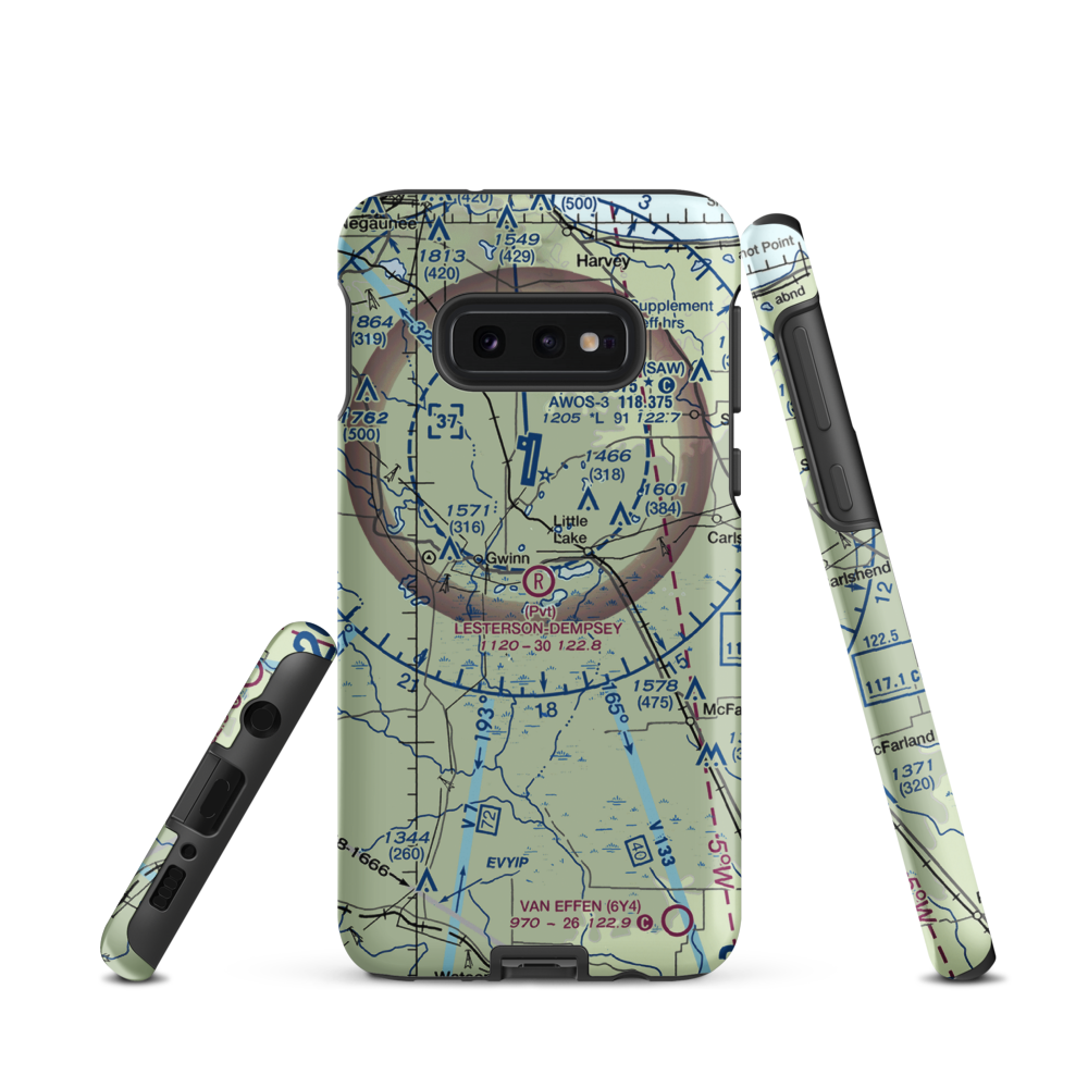 Lesterson-Dempsey Airstrip (0MI4) VFR Sectional Samsung Phone Case Samsung Galaxy S10 Plus model shown