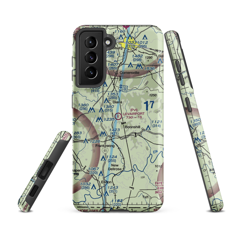 LevAirport (6TN5) VFR Sectional Samsung Phone Case Samsung Galaxy S21 Ultra model shown