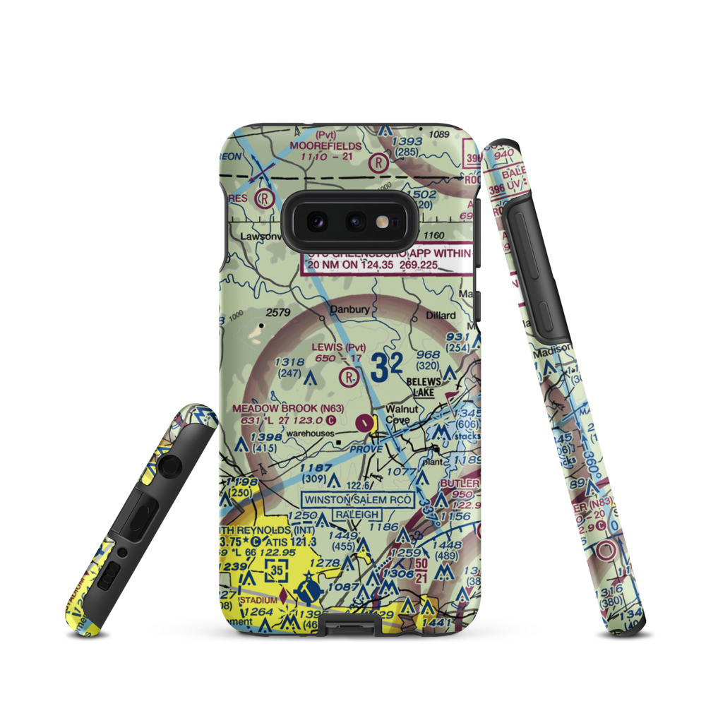 Lewis Airstrip (7NC7) VFR Sectional Samsung Phone Case Samsung Galaxy S10 Plus model shown