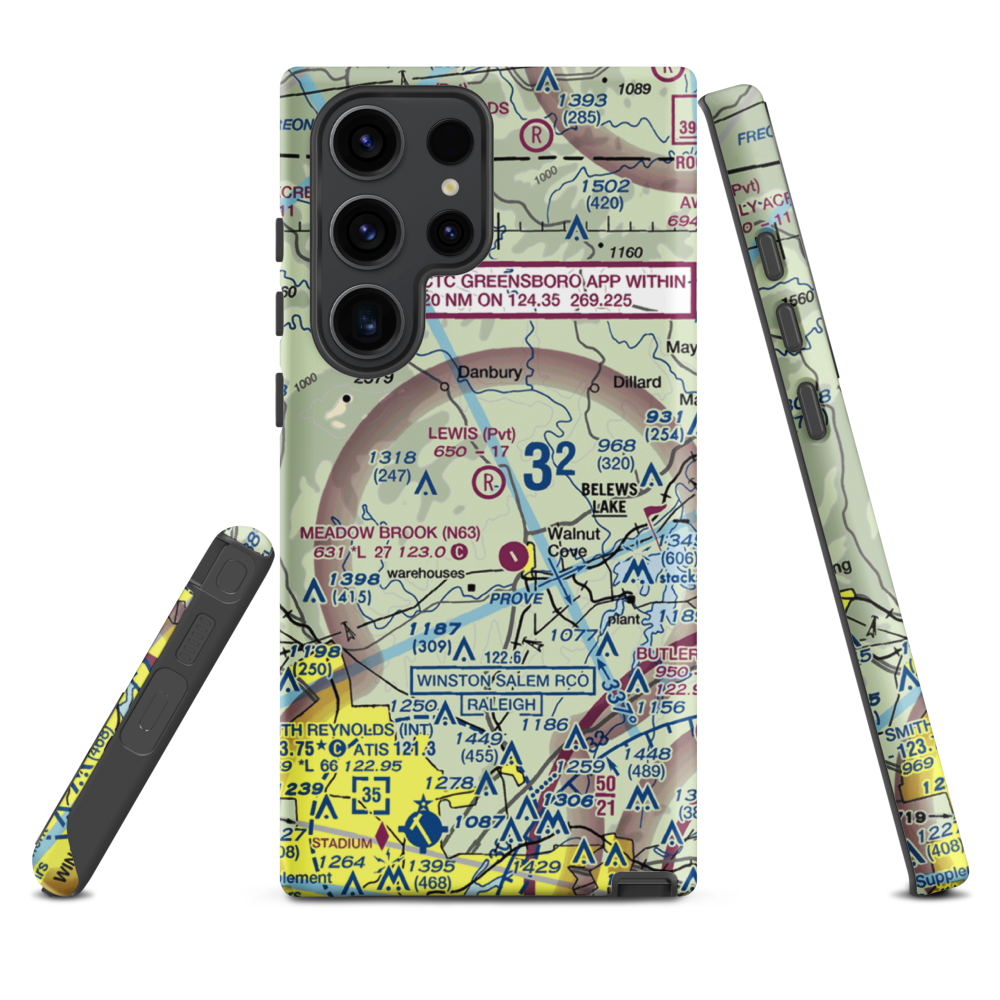 Lewis Airstrip (7NC7) VFR Sectional Samsung Phone Case Samsung Galaxy S23 Ultra model shown