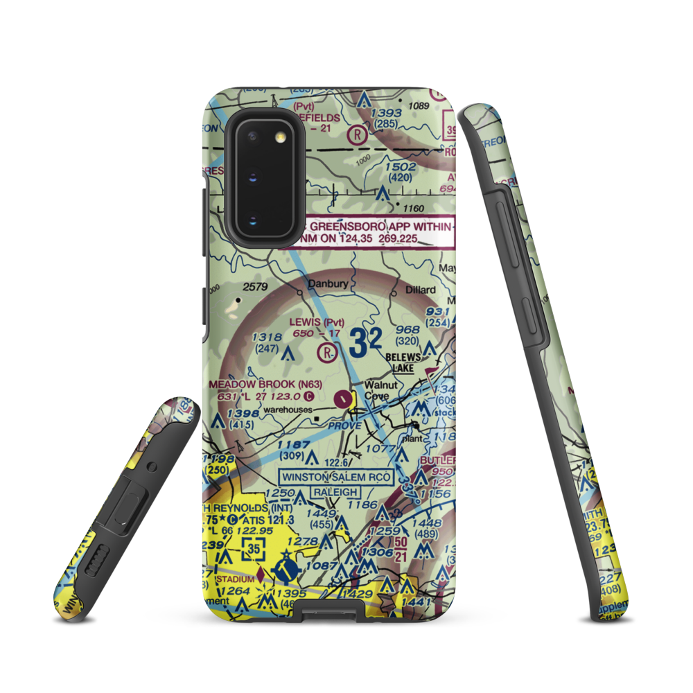 Lewis Airstrip (7NC7) VFR Sectional Samsung Phone Case Samsung Galaxy S20 model shown