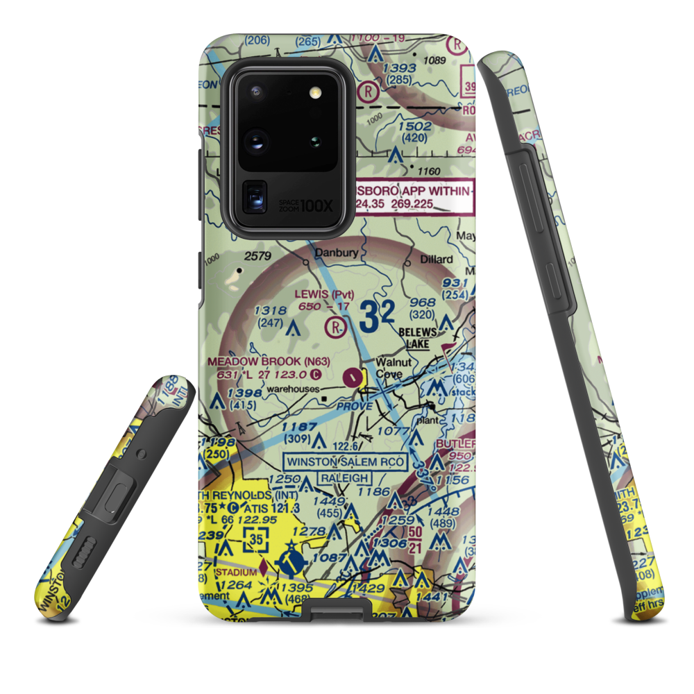 Lewis Airstrip (7NC7) VFR Sectional Samsung Phone Case Samsung Galaxy S20 Ultra model shown