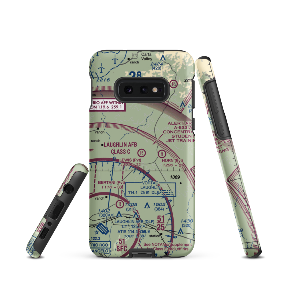 Lewis Private Airport (4TE2) VFR Sectional Samsung Phone Case Samsung Galaxy S10e model shown
