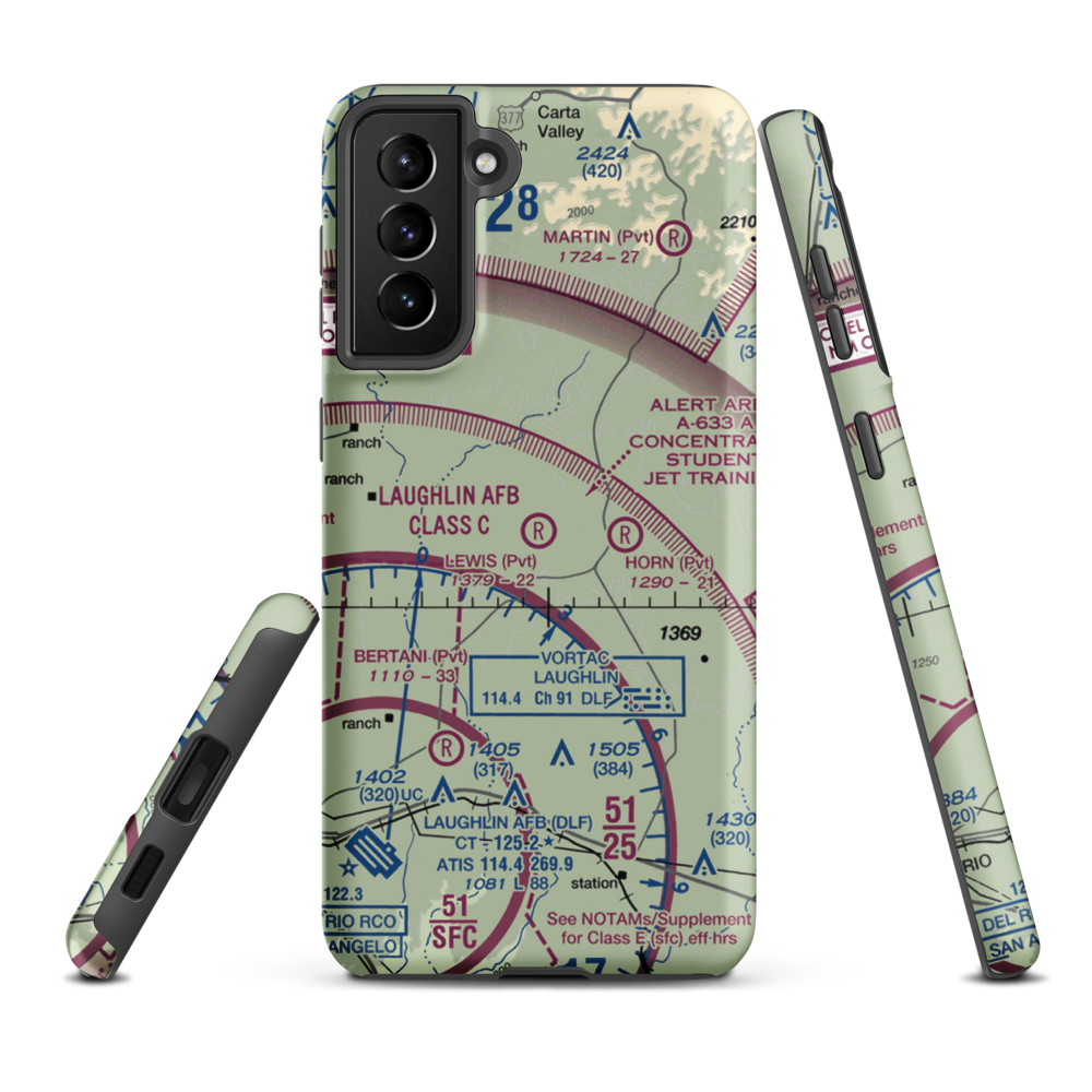 Lewis Private Airport (4TE2) VFR Sectional Samsung Phone Case Samsung Galaxy S21 Plus model shown