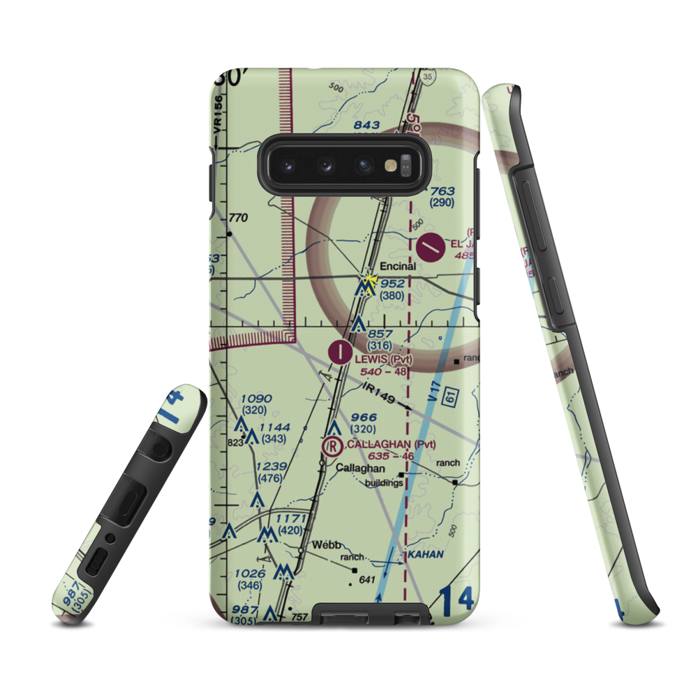 Lewis Ranch Airport (2TX4) VFR Sectional Samsung Phone Case Samsung Galaxy S10 Plus model shown