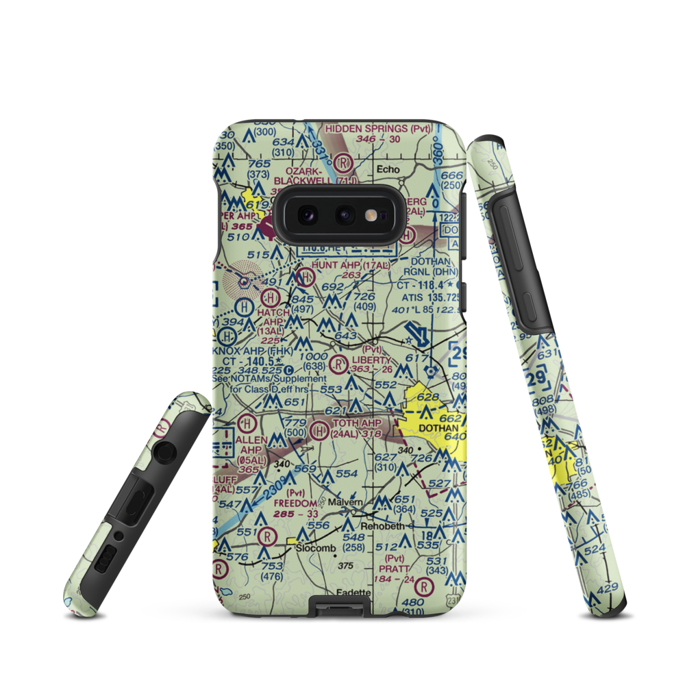 Liberty Field Airport (7AL5) VFR Sectional Samsung Phone Case Samsung Galaxy S10e model shown